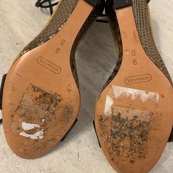 Coach Braided Copper Wedges with Black Ankle Ties - Picture 6 of 7